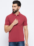 Neva Men Polo Neck Half Sleeves T-shirt Solid Pattern Chest Pocket