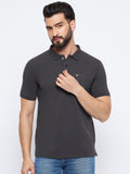 Neva Men Polo Neck Half Sleeves T-shirt Solid Pattern Chest Pocket