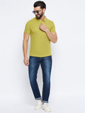 Neva Men Polo Neck Half Sleeves T-shirt Solid Pattern Chest Pocket