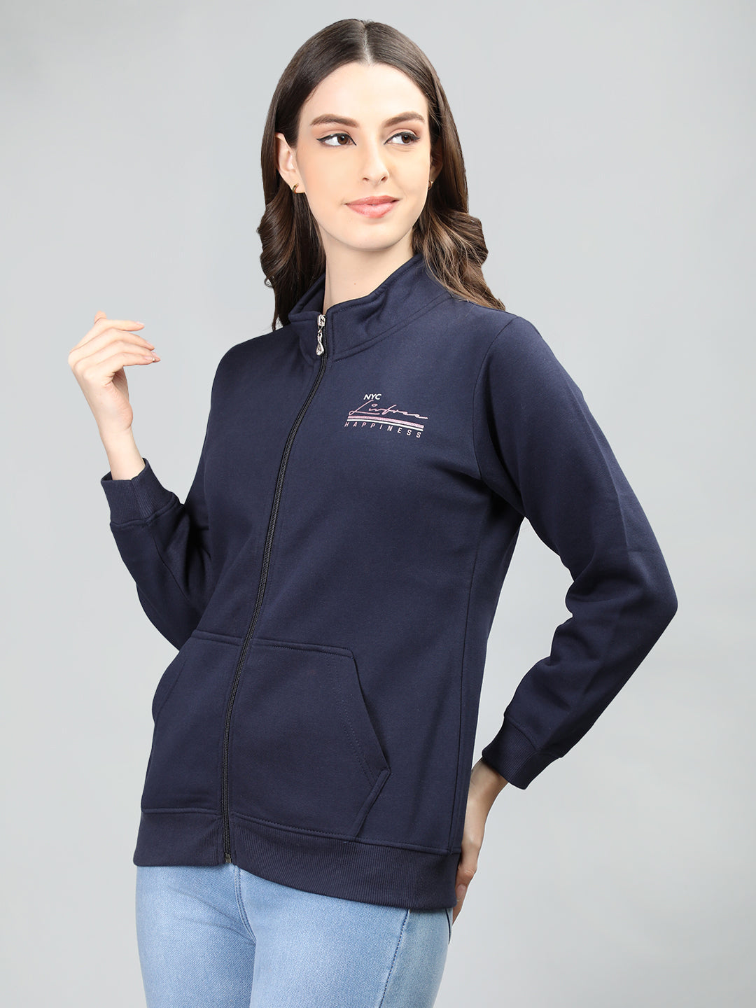 Neva Women T-Neck Full Sleeves Sweatshirt Typography on Front and Back pattern