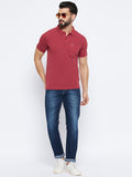 Neva Men Polo Neck Half Sleeves T-shirt Solid Pattern Chest Pocket