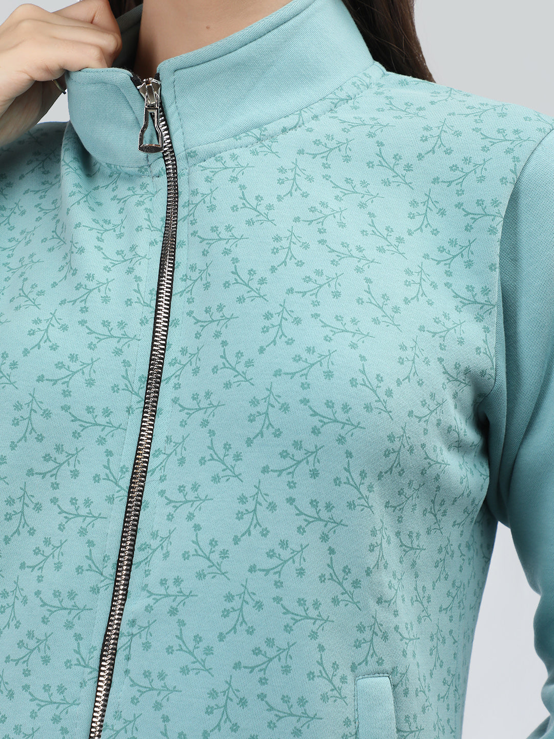 Neva Women T-Neck Full Sleeves Sweatshirt Floral Pattern