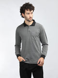 Neva Men Polo Neck Full Sleeves T-shirt Striped pattern