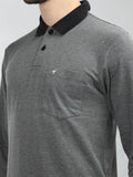 Neva Men Polo Neck Full Sleeves T-shirt Striped pattern