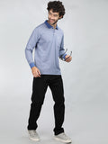 Neva Men Polo Neck Full Sleeves T-shirt Wave pattern