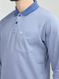 Neva Men Polo Neck Full Sleeves T-shirt Wave pattern