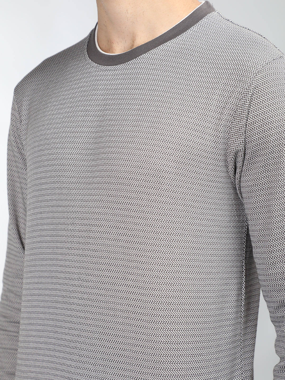 Neva Men Crew Neck Full Sleeves T-shirt Wave pattern