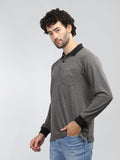 Neva Men Polo Neck Full Sleeves T-shirt Striped pattern