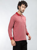 Neva Men Polo Neck Full Sleeves T-shirt Striped pattern