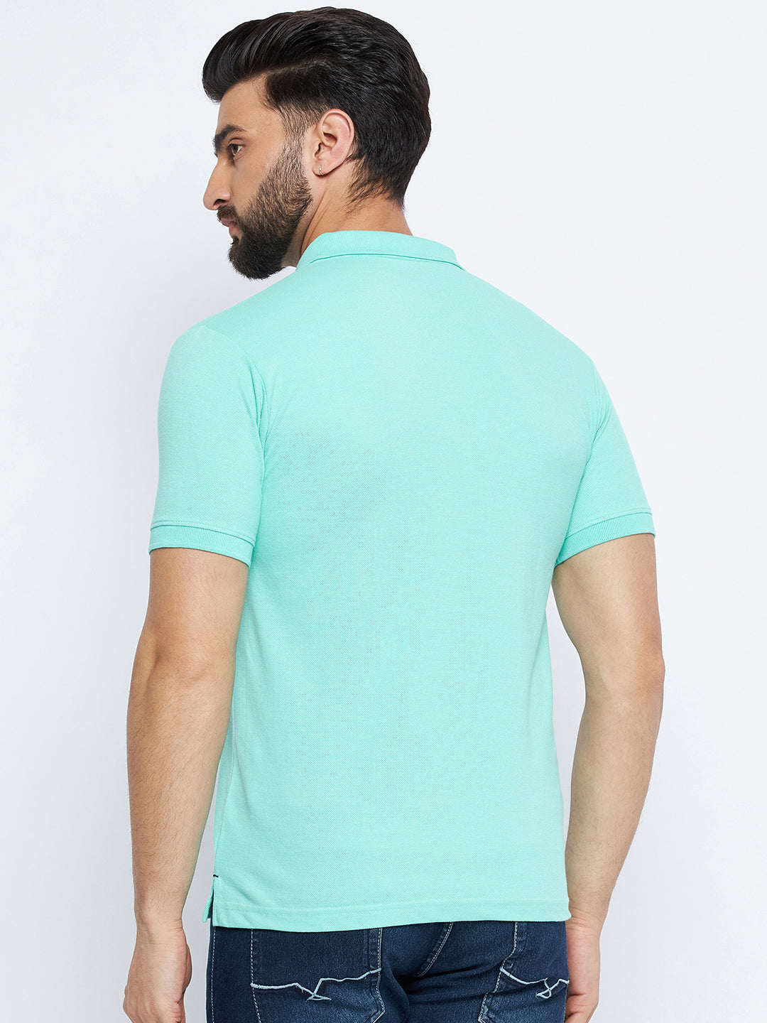 Neva Men Polo Neck Half Sleeves T-shirt Solid Pattern Chest Pocket