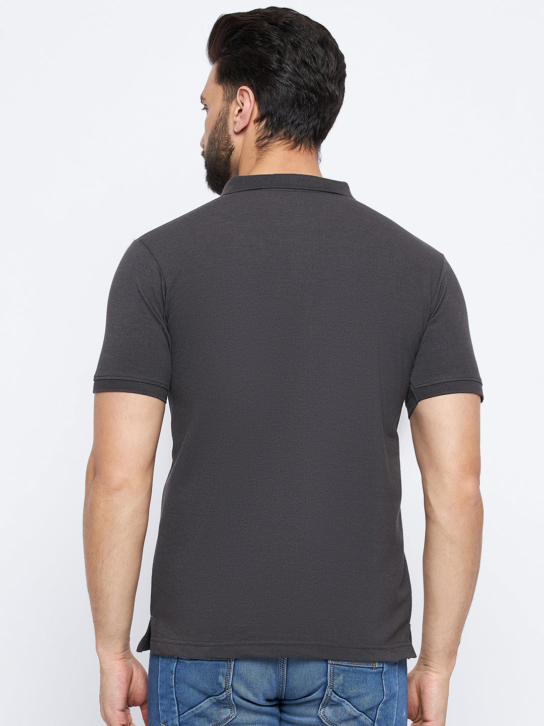 Neva Men Polo Neck Half Sleeves T-shirt Solid Pattern Chest Pocket