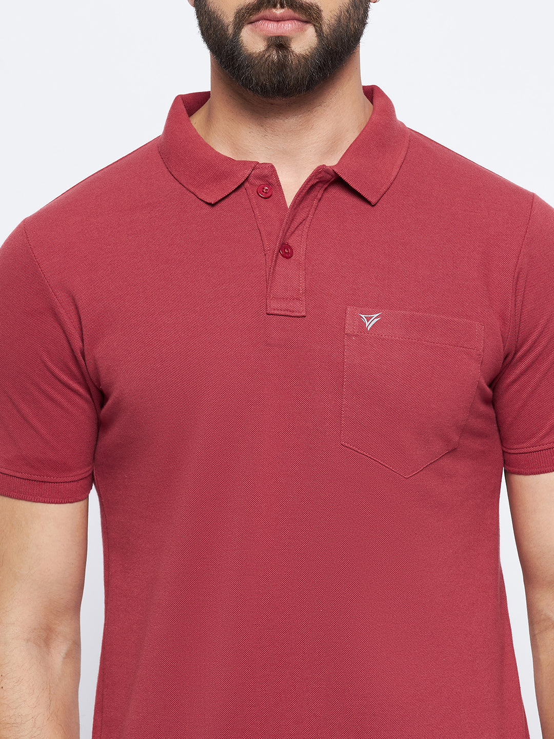 Neva Men Polo Neck Half Sleeves T-shirt Solid Pattern Chest Pocket