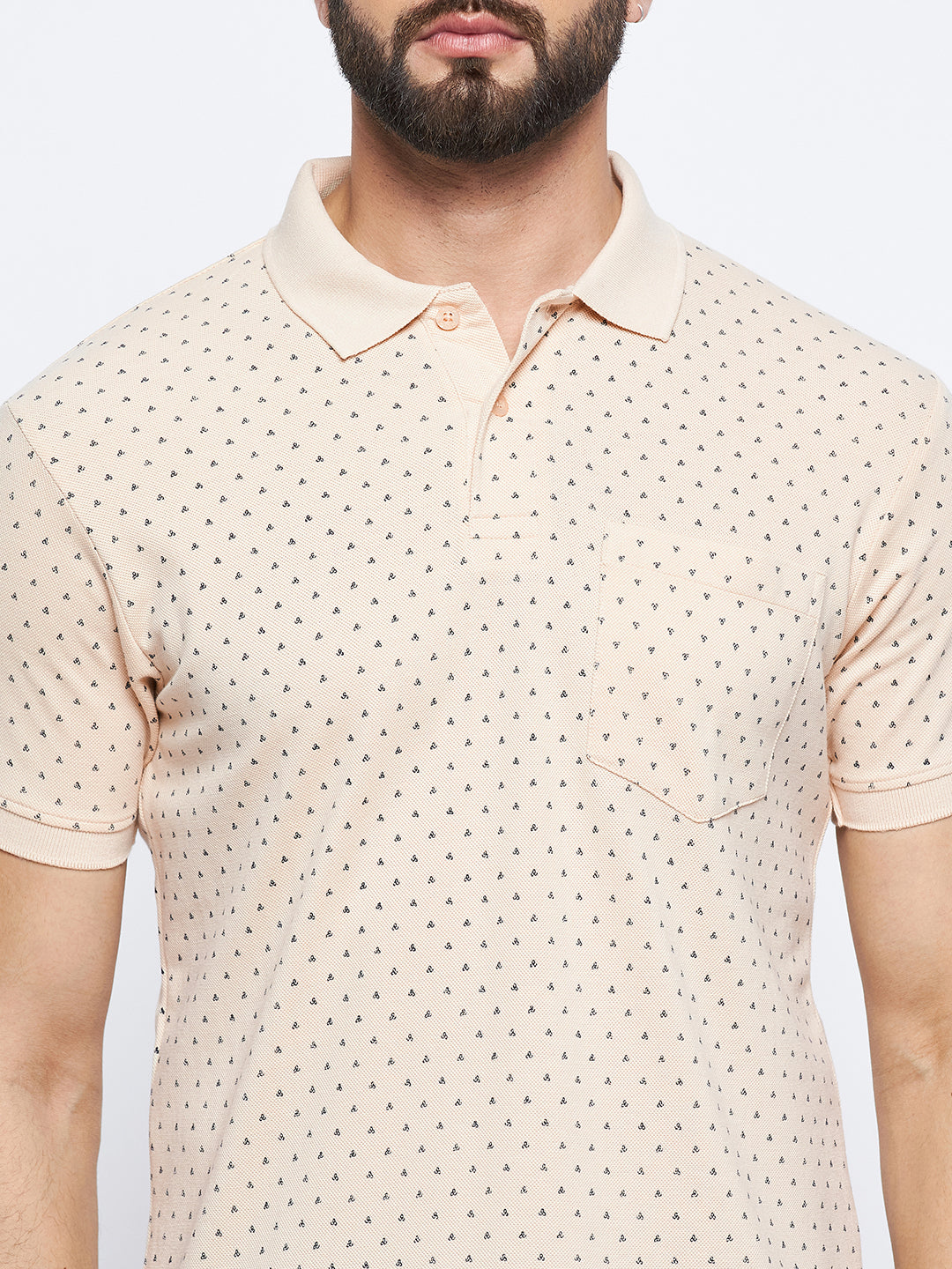 Neva Men Polo Neck Half Sleeves T-shirt Solid Pattern Chest Pocket