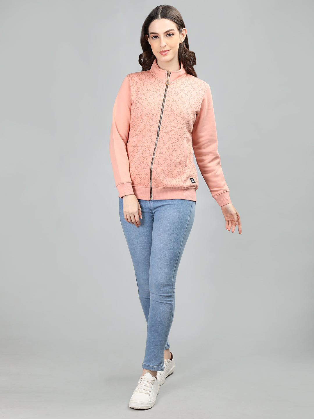 Neva Women T-Neck Full Sleeves Sweatshirt Floral Pattern