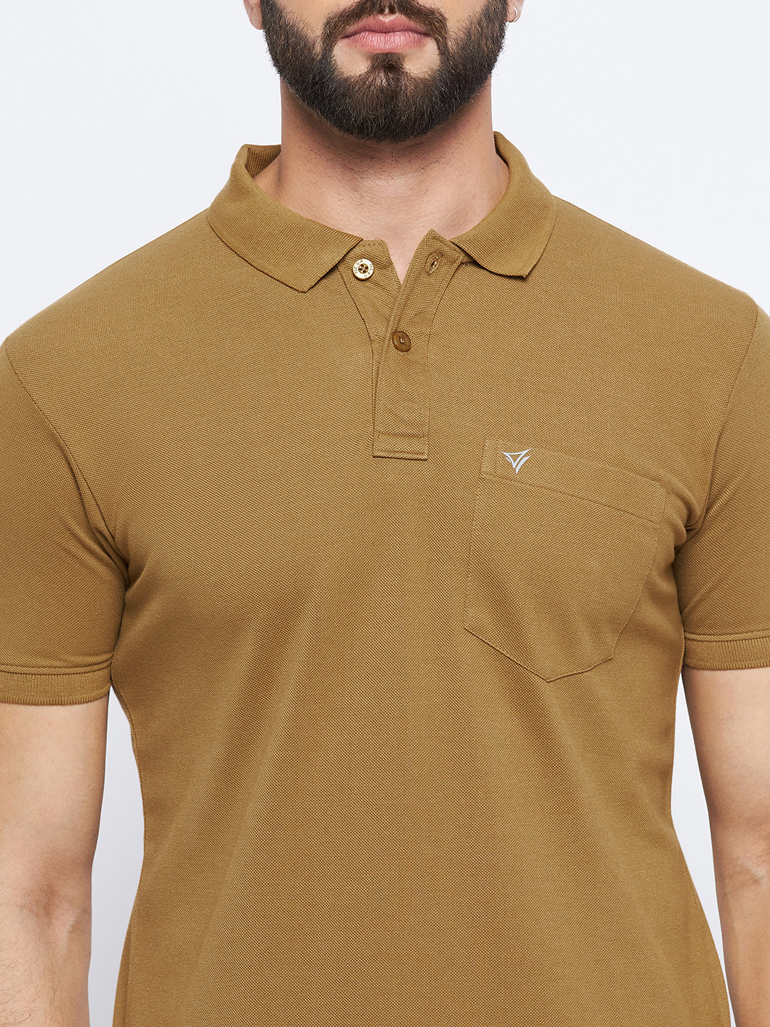 Neva Men Polo Neck Half Sleeves T-shirt Solid Pattern Chest Pocket