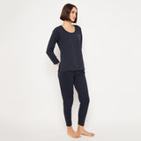 Neva Women Glaccia 3/4th Sleeve Thermal Upper & Bottom Set