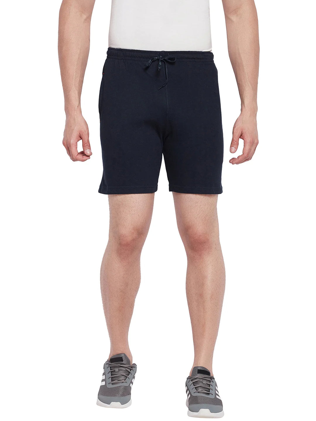 Neva Men Cotton Rich Solid Color Bermuda- Navy