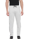 Neva Men Two Tone Cotton Rich Trackpant with Contrast side Piping- Light Grey