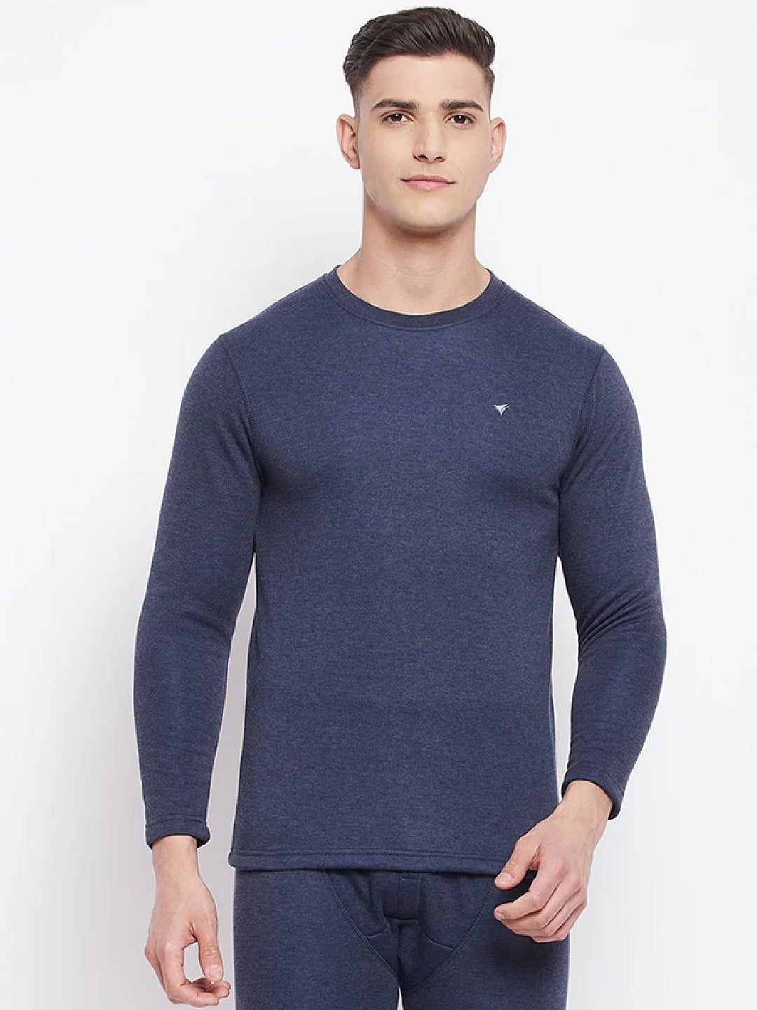 Neva Men Round Neck Full Sleeves Upper- Denim Milange (Glaccia)