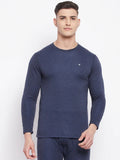 Neva Men Round Neck Full Sleeves Upper- Denim Milange (Glaccia)