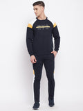 Livfree Mens Round Neck chest Alphabetical printed Winter Tracksuit- Navy