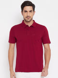 LIVFREE Polo Neck Men's T-Shirt in Solid Pattern Half Sleeve