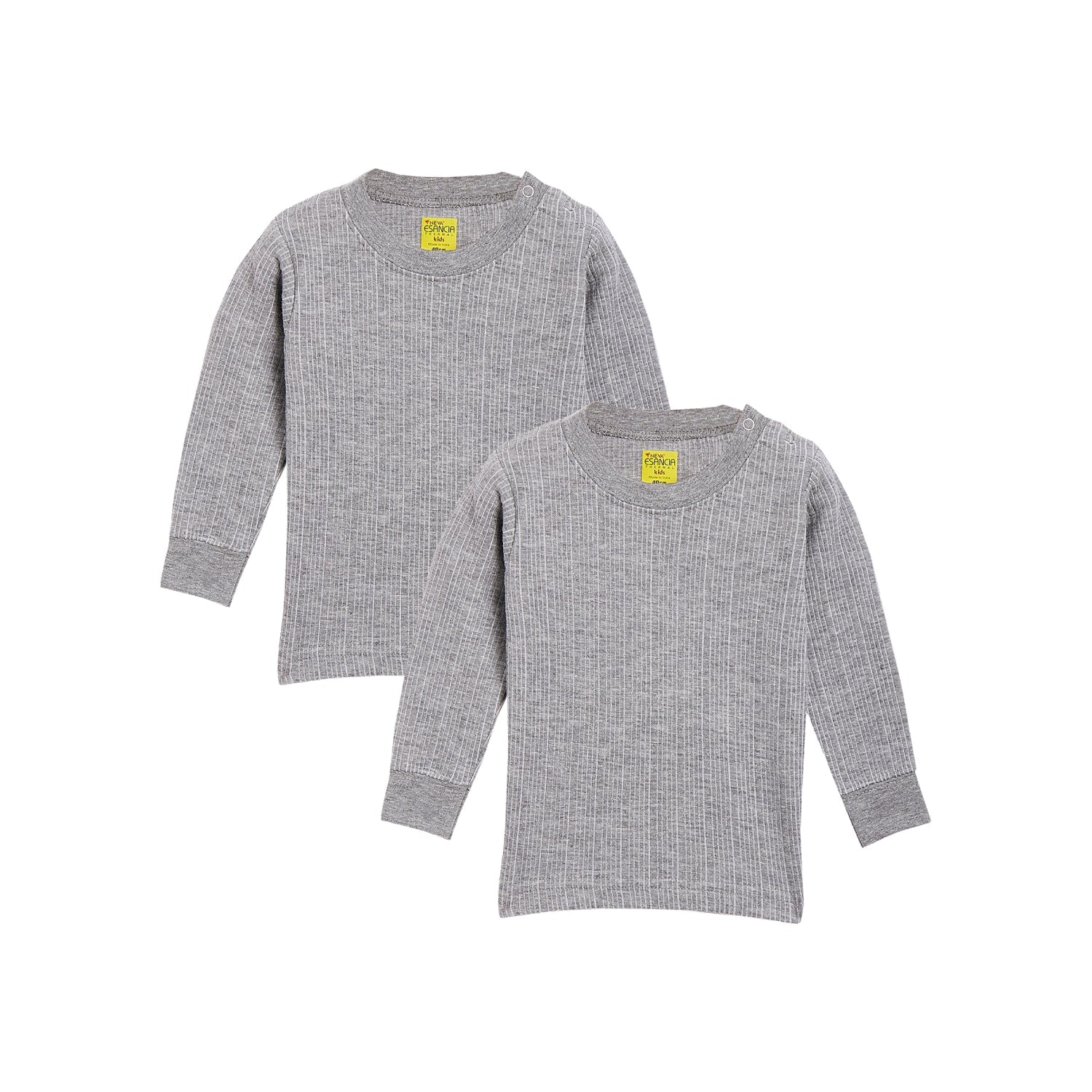 Neva Kids Unisex (Boys and Girls) 2 Uppers Combo Set Esancia Thermal- Milange Grey