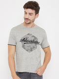LivFree Round Neck Half Sleeves Graphic Printed T-Shirt For Men- Grey Mix