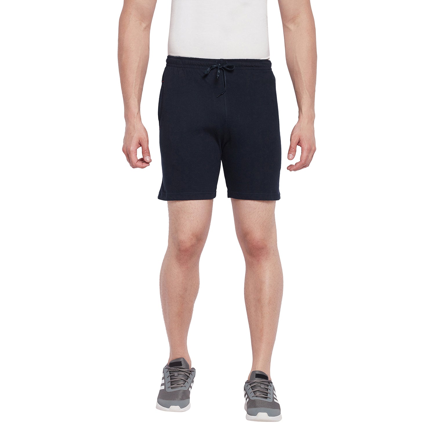 Neva Men Cotton Rich Solid Color Bermuda- Navy