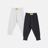 Neva Kids Unisex (Boys and Girls) 2 Lowers Combo Set Esancia Thermal- 1 Anthra and 1 Off White