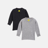 Neva Kids Unisex (Boys and Girls) 2 Uppers Combo Set Esancia Thermal- 1 Anthra and 1 Milange Grey