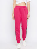 Livfree Solid Winter Jogger with fancy side Tape- Hot Pink