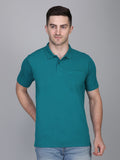 LIVFREE Polo Neck Men's T-Shirt in Solid Pattern Half Sleeve