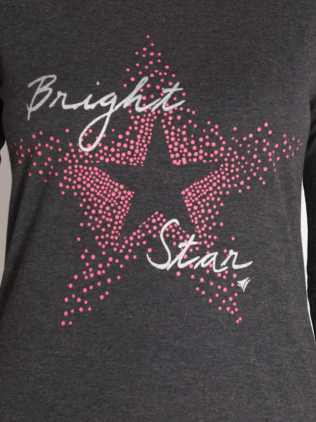 NEVA Women Round Neck Cotton Stylish T-Shirt- Anthra