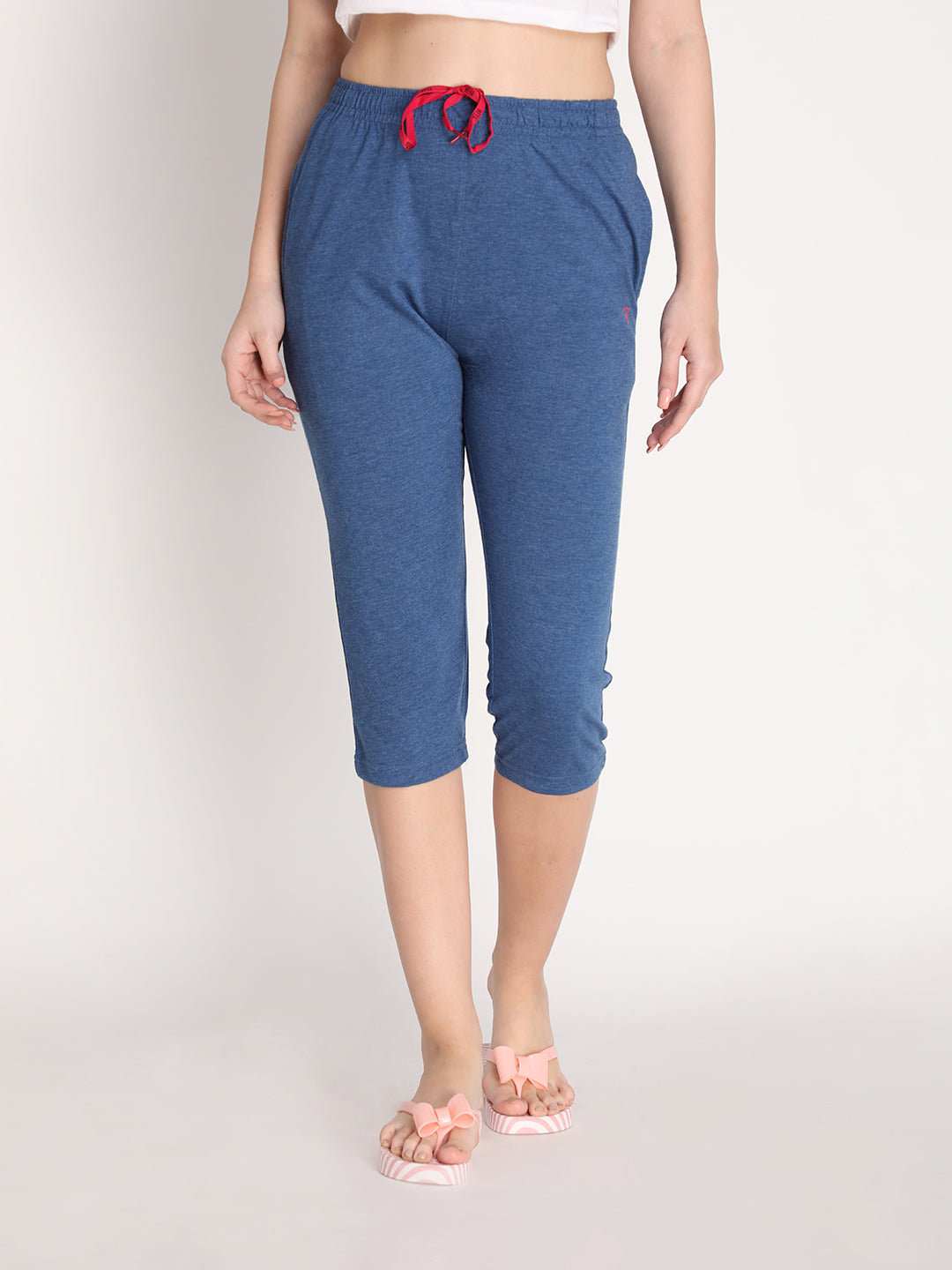 NEVA Women Cotton Capri Pants- Denim Milange – Neva Clothing India