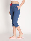 NEVA Women Cotton Capri Pants- Denim Milange