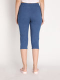 NEVA Women Cotton Capri Pants- Denim Milange