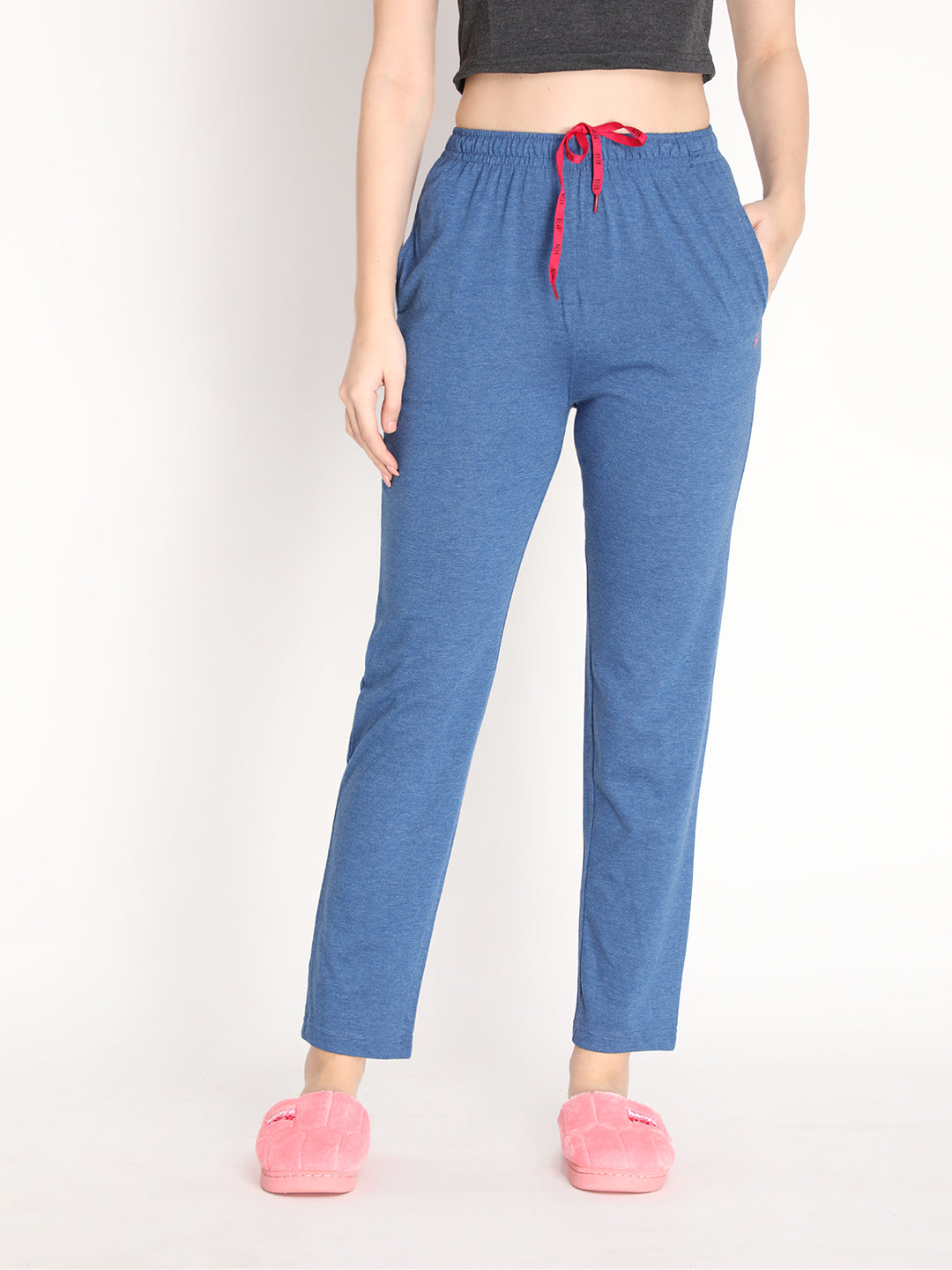 NEVA Women Regular Fit Track pants- Denim Milange – Neva Clothing India