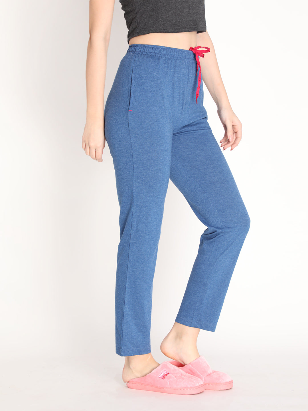 NEVA Women Regular Fit Track pants- Denim Milange