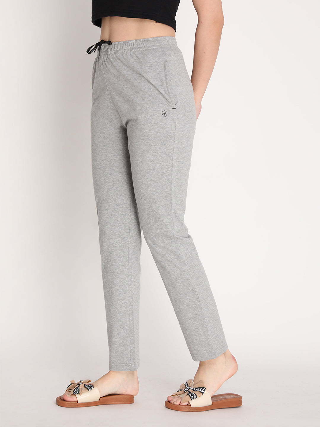 NEVA Women Regular Fit Track pants- Milange Grey