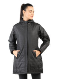 Livfree Ladies Full Sleeve Hoody Solid Regular Fit Jacket- Black