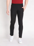Neva Men's Sweatfree Trackpant with Single Side and back Side Zipped Pocket-Black