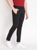 Neva Men's Sweatfree Trackpant with Single Side and back Side Zipped Pocket-Black