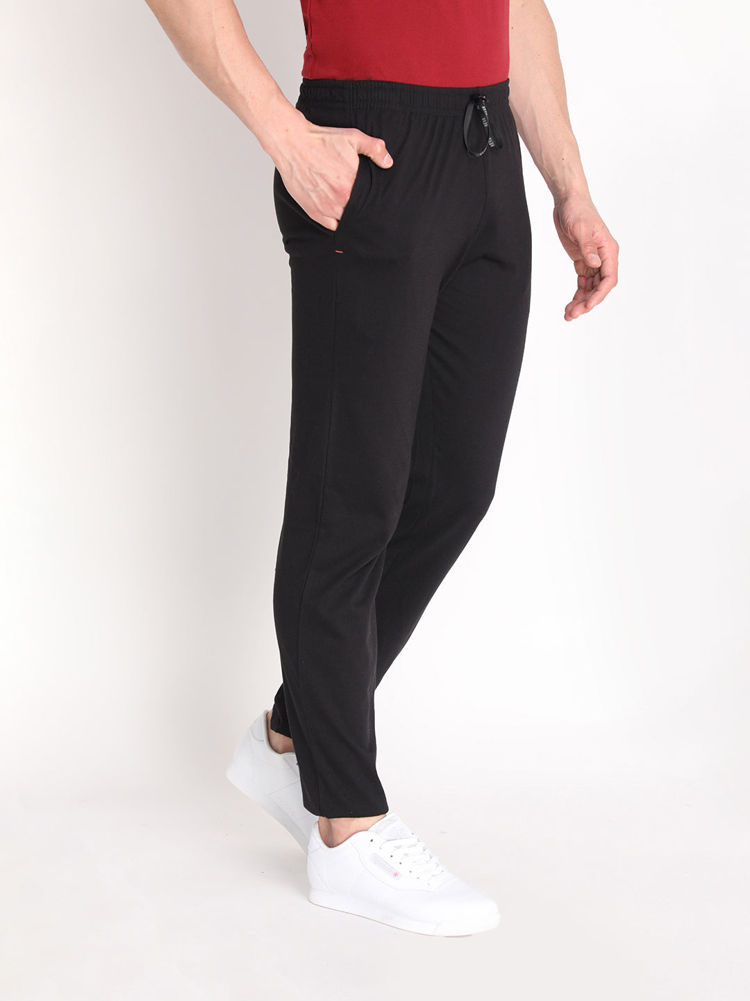 Neva Men's Solid Print Trackpant- Black