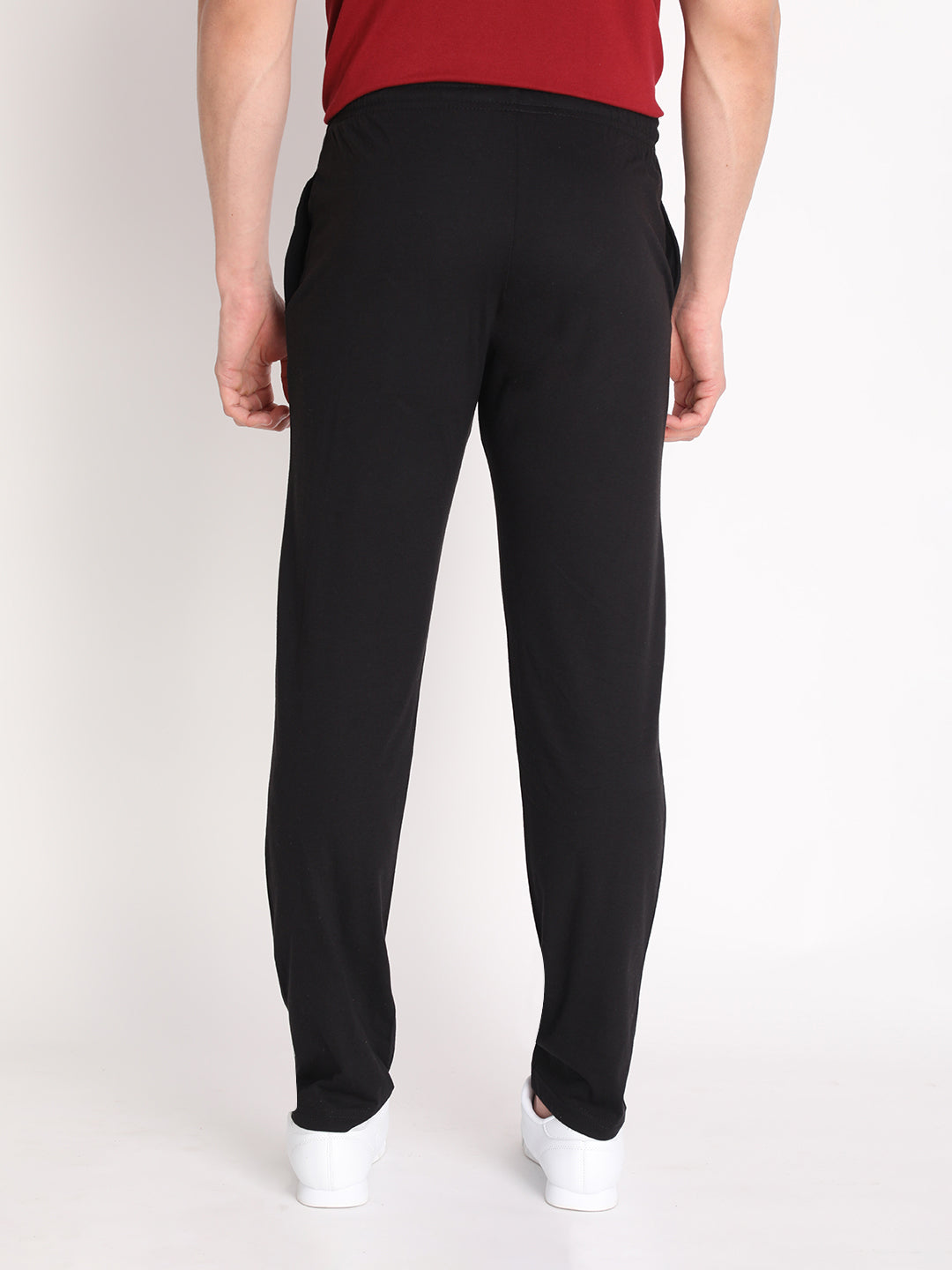 Neva Men's Solid Print Trackpant- Black