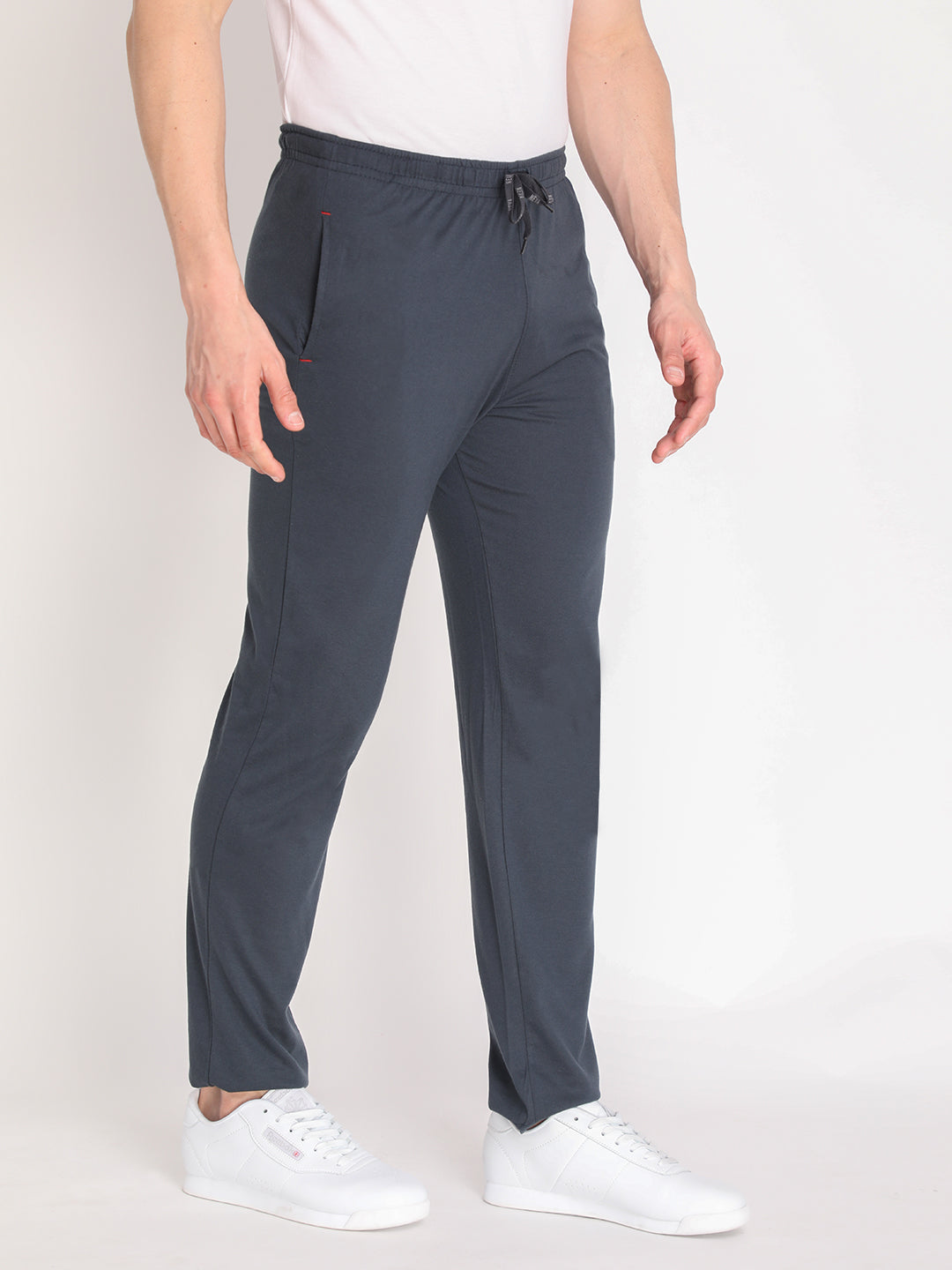 Neva Men's Solid Print Trackpant- Dark Grey