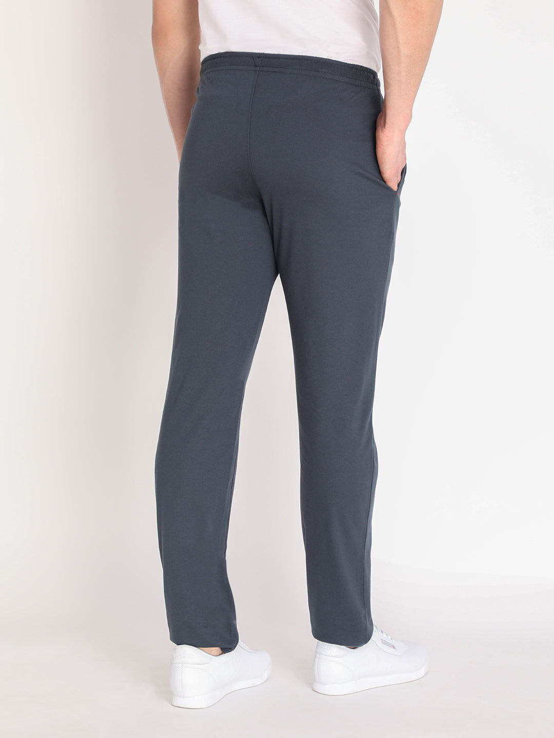 Neva Men's Solid Print Trackpant- Dark Grey