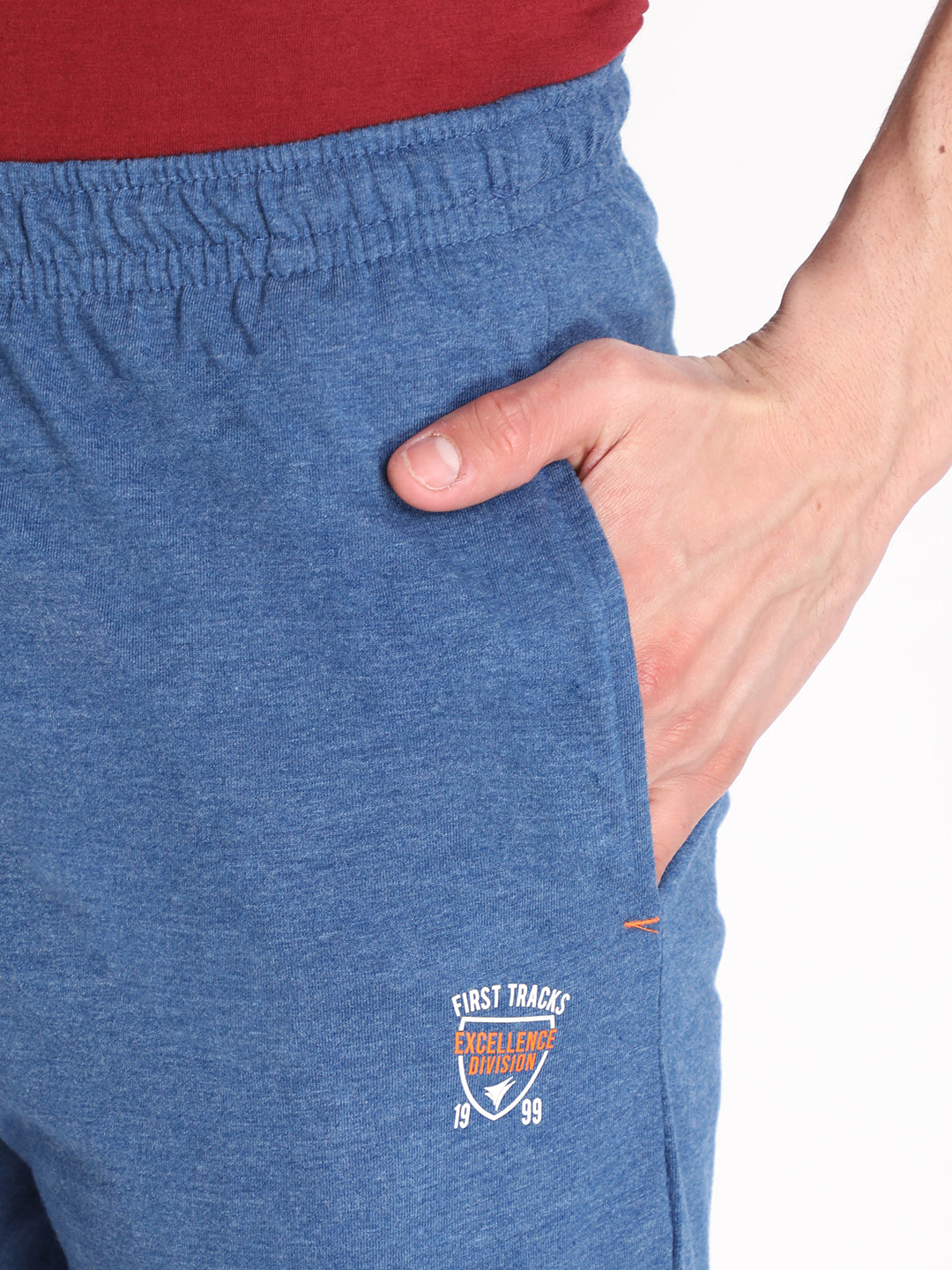 Neva Men's Solid Print Bermuda with side Pocket- Denim Milange