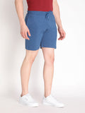 Neva Men's Solid Print Bermuda with side Pocket- Denim Milange