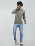 Neva Men Polo Neck Full Sleeves T-shirt Striped pattern